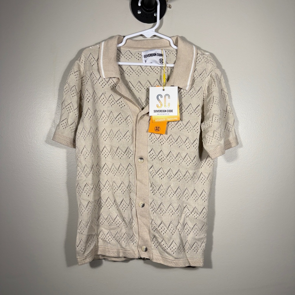 Sovereign Code Boys Knit Polo Shirt - Short Sleeve Button Down Casual Top‎